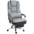 Miniatyrbillede 1 af 10: Kontorstol med vippefunktion, bæreevne 180 kg, ergonomisk, 160° vippelig ryglæn, imiteret læder, 63W x 71D x 123-129H cm, lysegrå