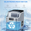 Pikkukuva 8 / 10: Ice Cube Machine 20 Kg/24H 2,3 L Jääpalakone 3,2 L Vesisäiliöllä Jääpalakone Itsepuhdistuva Ruostumaton Teräs Hopea 25,2 X 36 X 37,1 Cm