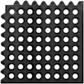 Miniatyrbillede 3 af 5: Gennembrudt anti-skrid gummi dørmåtte 92 x 92 x 1 cm sort