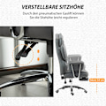 Miniatyrbillede 8 af 10: Kontorstol med lænefunktion, ergonomisk skrivebordsstol, højdejusterbar drejestol med fodstøtte, polstret, kan holde op til 120 kg, til kontor, arbejd