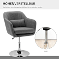 Miniatyrbillede 7 af 10: Arbejdsskammel Drejestol Kontorstol Højdejusterbar Hørlignende Polyesterstål Mørkegrå 57 X 57 X 77,5-87 Cm