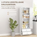 Pikkukuva 6 / 10: Keittiökaappi, korkea kaappi laatikolla, säädettävät hyllyt, keittiön buffet 2 kaappiosastolla olohuoneeseen, ruokailutilaan, 59 x 30 x 170 cm, valkoi