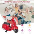 Miniatyrbild 5 av 10: Vespa Elmotorcykel Barnmotorcykel Elfordon 18-36 Månader 3 Km/H Led-Ljusljud Pp Plast Metall Röd 66,5 X 38 X 52 Cm