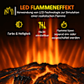 Miniatyrbillede 6 af 10: LED elektrisk pejs, fritstående pejs, pejs med flammeeffekt, 1000/2000W, indvendig varme, dekorativ pejs, 2 varmetrin 44,5x32x74cm for en hyggelig atm