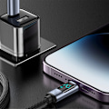 Pikkukuva 3 / 9: Kaapeli iPhonelle LED Lightning -näytöllä - USB-A 2.4A 1.2m musta