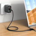 Pikkukuva 4 / 6: Punottu kaapeli LED-näytöllä iPhone MFI USB-C:lle - Lightning 1,2m 30W 3A musta