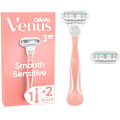 Miniatyrbillede 1 af 7: Razor Smooth Sensitive Pink + 2 barberblade