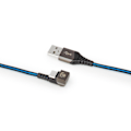 Pikkukuva 4 / 8: USB kaapeli | USB 2.0 | USB-A Uros | USB-C™ Uros | 480 Mbps | Kullattu | 1.00 m | Pyöreä | Nailon / Punottu | Musta / Sininen | Laatikko kannella ja i