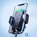 Miniatyrbillede 4 af 8: Biltelefonholder til grill, Qi oplader 15W, sort