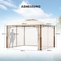 Miniatyrbillede 2 af 5: 3,6 x 3 m lysthus med dobbelttag og myggenet Vandtæt partytelt havepavillon