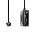 Pikkukuva 2 / 2: SCART-kaapeli | SCART Uros | SCART Naaras / 3.5 mm naaras | Niklattu | 480p | 0.20 m | Pyöreä | PVC | Musta | Laatikko