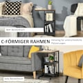 Miniatyrbillede 5 af 10: Sidebord Sofabord med Hjul Hylde Industriel stil Sofabord til Stue Soveværelse Mørkebrun 51 x 33 x 66 cm