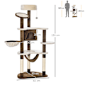 Pikkukuva 4 / 10: Raapimistolppa Xxl Cat Cave & Hammock -Monitasolla Cat Tree -Monitoimikeskuksella, Pehmo, Ruskea, 213X91X122Cm