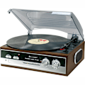 Miniatyrbillede 1 af 8: PL186H Pladespiller med radio og indbyggede højtalere.