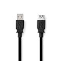 Pikkukuva 1 / 2: USB kaapeli | USB 3.2 Gen 1 | USB-A Uros | USB-A Naaras | 5 Gbps | Niklattu | 2.00 m | Pyöreä | PVC | Musta | Label