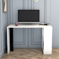 Miniatyrbillede 2 af 6: Arbejdsbord Lima - hvid, sort marmor