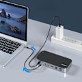Miniatyrbillede 8 af 9: HUB Adapter M52 USB-C USB-A HDMI VGA DP SD TF RJ45 Aux PD Grå