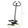 Miniatyrbillede 4 af 10: Hjemmetræner Stepper Fitness Swing Stepper Med Lcd-Skærm Og Håndtag Op Til 100 Kg Stål Abs Grå + Grøn 55 X 44 X 108 Cm
