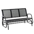 Miniatyrbillede 1 af 10: 3-personers gyngestol, robust havebænk som havegynge, metal, vejrbestandig, sort, 151x75x85cm