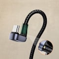 Pikkukuva 6 / 7: Kulmikas USB - USB-C-kaapeli QC AFC FCP -pelaajille 1 m - harmaa