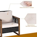 Miniatyrbillede 5 af 5: Sæt med 3 havemøbler i rattan polyrattan loungesæt med vaskbare sædehynder udendørs siddesæt