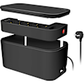 Pikkukuva 1 / 7: Kaapelirasia - Kaapelin piilotin haaroittimella + USB-A/USB-C lataus Musta