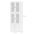 Pikkukuva 4 / 10: Keittiökaappi, korkea kaappi laatikolla, säädettävät hyllyt, keittiön buffet 2 kaappiosastolla olohuoneeseen, ruokailutilaan, 59 x 30 x 170 cm, valkoi