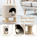 Miniatyrbillede 4 af 5: Lille kradsestolpe med blødt sæde & 3 sisal kradsestolper & kugletaburet 40 x 40 x 47 cm beige