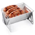 Hopfällbar kolgrill, rostfritt stål, kompakt storlek