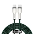 Miniatyrbillede 1 af 9: USB-C - USB-C kabel Cafule Metal Data Strømforsyning 100W 2m - grøn