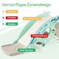 Miniatyrbillede 4 af 5: 4-i-1 slide-legetøj til børn med basketballkurv og ringspil grønt