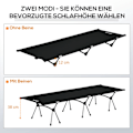 Miniatyrbillede 5 af 10: Campingseng, Foldbar Feltseng I Aluminium Med Bæretaske, Højdejusterbar, Sort, 190X65X38Cm, Op Til 150 Kg