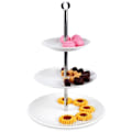 Miniatyrbillede 1 af 9: Elegant serveringsfad i tre niveauer i porcelæn og rustfrit stål