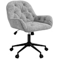 Miniatyrbillede 1 af 10: Kontorstol Skrivebordsstol Med Vippefunktion, Computerstol Højdejusterbar, Ergonomisk Arbejdsstol Med Fløjlslook, Lysegrå