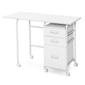 Miniatyrbillede 1 af 5: Foldebord med Hjul Computerbord 105 x 50 x 75 cm Hvid