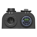Miniatyrbillede 3 af 5: Overflademonteringssæt: 12V-stik + USB-hurtigoplader type A + C 2-vejs 3A