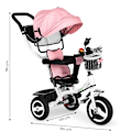 Miniatyrbillede 7 af 7: Tricycle roterende baldakin slidstærke gummihjul