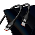 Miniatyrbillede 2 af 9: Kabel hurtigopladningskabel Flash Series 2in1 USB-C 2xUSB-C 100W 1,5m sort