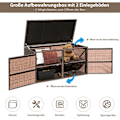 Miniatyrbillede 5 af 5: Rattan terrasseboks med 335L kapacitet stålramme til opbevaring Brun