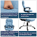 Miniatyrbillede 7 af 10: Kontorstol Computerstol Drejestol Højdejusterbar Vippefunktion Lyseblå Linned 66X75X110-120Cm