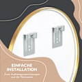Miniatyrbillede 7 af 10: Badeværelsesspejl Med Led Rundt Vægspejl Ø50 Cm, Memory Funktion, Ip44, Til Stue & Soveværelse, Guld, Aluminium