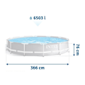 Miniatyrbillede 4 af 7: Prisme Rammeramme havepool 366 x 76 cm 9i1 INTEX 26712