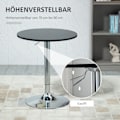 Miniatyrbillede 5 af 10: Round Bar Bord Højde Justerbart Roterende Bord Stål Sort Ø61X70-97Cm