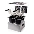 Miniatyrbillede 4 af 4: Frituregryde Dobbelt 2x3L 2x1800W Rustfri