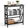 Miniatyrbillede 1 af 5: Konsolbord i træ med tipsikring og robust stel Moderne sidebord 79 x 32 x 86 cm sort