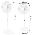 Miniatyrbillede 10 af 10: Stående gulvventilator 45W – 3 tilstande, 5 blade, hvid