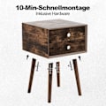 Miniatyrbillede 4 af 5: Multifunktionelt sengebord med opbevaringsplads lavet af træ 40 x 40 x 59,5 cm brun