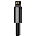 Miniatyrbillede 8 af 9: Flettet kabel til iPhone USB - Lightning 1m - helt sort