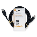 Pikkukuva 3 / 3: USB kaapeli | USB 2.0 | USB-A Uros | USB-B Uros | 10 W | 480 Mbps | Niklattu | 3.00 m | Pyöreä | PVC | Musta | Label