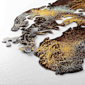 Pikkukuva 6 / 8: Koristeellinen metalliseinätarvikkeet World Map Medium - 3